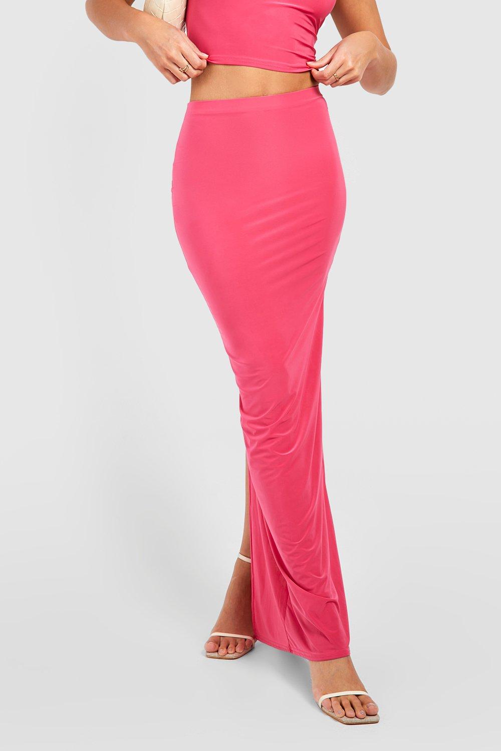 Hot pink long skirt sale